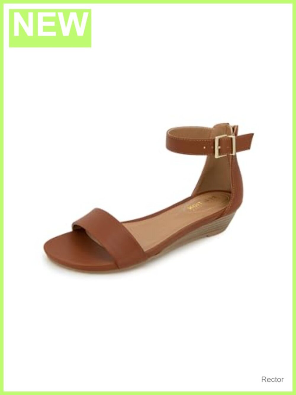 Kenneth Cole REACTION Women's Viber 2 Piece Wedge Sandals Faux Leather Ankle